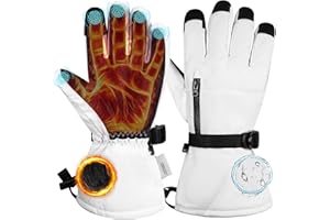 Jokisa Męskie rękawice narciarskie, zimowe, dwuwarstwowe, wodoszczelne wzornictwo, skutecznie utrzymują ciepło i wiatroszczelność, nadają się do jazdy na nartach, skuterze śnieżnym i do wędrówek