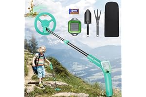 COULEEUR Metal Detector per Bambini, Metal Detector a Lunghezza Regolabile (66-83cm), Schermo LCD Metal Detector per Bambini con Pala, Rastrello, Zaino, Adatto per Rilevare Monete, Metallo