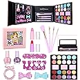 Oxsaytee Kids Makeup Kit for Girl,Children's Cosmetic Set for Princess Dress Up Makeup Set Toys, Safe & Non-Toxic Girl Makeup Set, Pretend Play Makeup Set, Christmas Halloween & Birthday Gift (Pink)