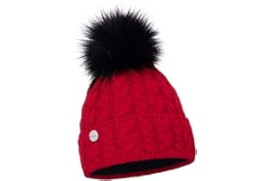 ELIMELI® Damska zimowa czapka, ciepła czapka z dzianiny, czapka zimowa z pomponem Slouch, dzianina, damska czapka z pomponem, wyprodukowana w UE 15568