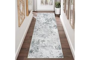 ‎HOMCOMODAR Homcomodar Abstrakter Läufer Teppich für Flur 65x180cm rutschfeste Moderne Teppiche Waschbare Küche Teppich Läufer Faux Wolle Boden Teppich Läufer Schlafzimmer Teppiche Läufer für Wohnzimmer Wäsche