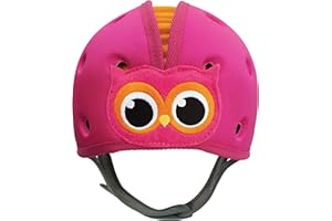 SafeheadBABY Soft Helmet for Babies Learning to Walk - Owl Pink Orange