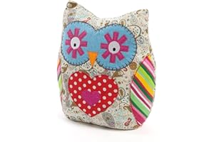 REI REUNION INDUSTRIAL SOCIEDAD LIMITADA REI | Support De Porte En Forme De Hibou/Butoir De Porte | Fait En Textile | Support De Porte Décoratif Pour Éviter Les Coups Et Les Chocs | Aucune Installation Requise | 240x200x103 mm