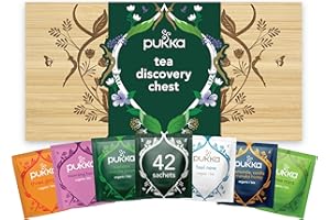 ‎PUKKA Pukka Herbs Tea Discovery Chest, Kräutertee-Geschenkset, 42 Bio-Pukka-Tees in einer schönen Bambus-Tee-Aufbewahrungsbox