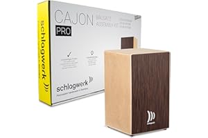 Schlagwerk CBA30SW Cajon Pro Large Bausatz - dunkles Holz,Wenge, Birke - 50 x 30 x 30 cm - mit 2x 20 Snare Teppichen, Komplett inkl Spanngute und Leim - Cajon selbst bauen - Made in Germany