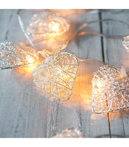 Lights4fun Catena Luminosa 20 Palle Di Cotone Pastello - LED Bianco Caldo A Pile, Timer 6h, Per Interni