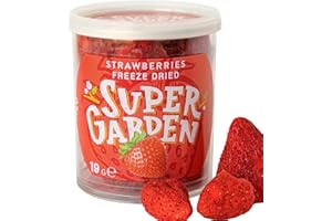 SUPERGARDEN Super Garden Freeze Dried Strawberry | Crunchy Freeze Dried Fruit for Baking & Desserts | Delicious Freeze Dried Whole Strawberries | Perfect Freeze Dried Food for Healthy Snacking | 19g