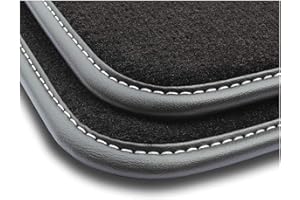 M MOTOS tapis voiture en velours premium pour BMW Serie 3 E46 1998-2004 - Premium, Cuir, Blanc - Découvrez un nouveau confort de conduite avec un jeu de tapis de sol voiture en velours pour votre tapi