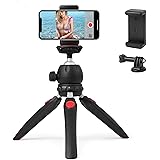 Polarduck Mini Tripod, Mobile Phone Tripod, Vlogging Tripod Compatible with iPhone/Camera/DLSR/Smartphone/Webcam with Univers
