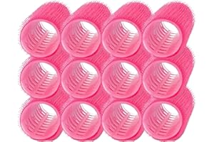 ‎PONIK'S PROFESSIONAL PONIK’S PROFESSIONAL Haarrollen 25mm Set 12 Stück – Lockenwickler Mittelgroß Für Voluminöse Locken Ohne Hitze – Haarwickler Groß Für Heatless Curls Und Blowout Effekt, Rosa