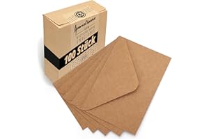 Japun - sobres (100 piezas) de papel kraft vintage marrón, sobre sin ventana - DIN C5-220 x 156 mm