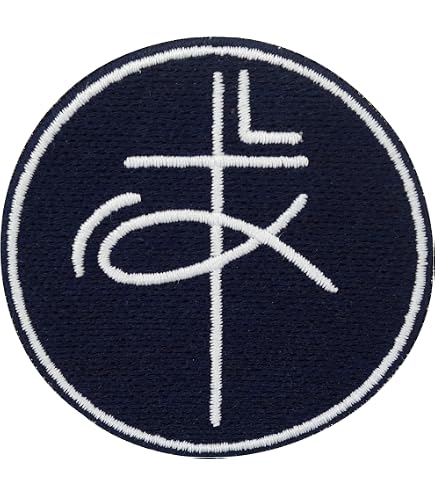 Finally Home Kirchen Collection – Kreuz & Fisch Bügelpatch, Christliche Aufnäher Für Kleidung & Taschen