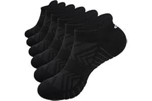 TMANI Trainer Socks Cushioned Ankle Performance Anti-Blister Sport Socks for Men Women Breathable Cotton Athletic Running Walking Socks (6 Pairs)