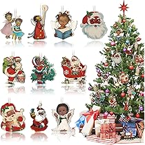 Black santa claus christmas tree ornaments Clearance