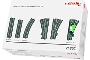 Märklin- Binario Digitale C D2 Maerklin 24802-Binario H0 C (con Supporto), Multicolore, 198 x 4 x 1 cm, 24802