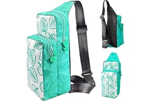 INFURIDER Portable Sac de Transport de Voyage pour Nintendo Switch, Mode Leaf Crossing Étanche Sac Messager, Sac d'épaule Sac de Rangement de Transport pour Console Switch & Accessoires