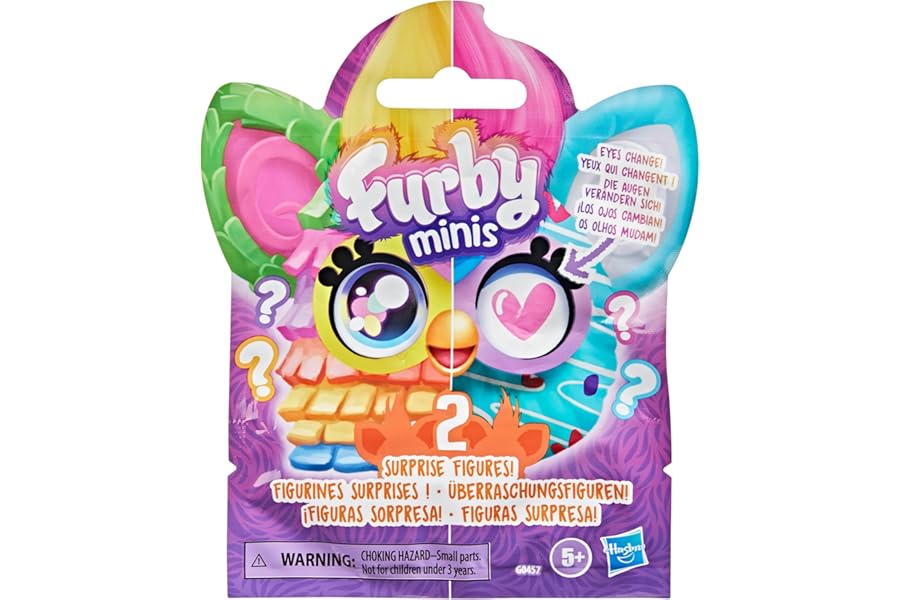 Furby Minis 2 Pack, Get 2 of 24 Tiny Surprise Toy Figures, 2.5-cm Collectibles, Series 1, Ages 5+