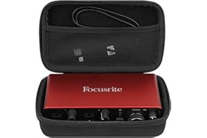 Musiin Audio-Interface-Hülle, kompatibel mit Focusrite Scarlett 2i2, 3. Generation, Audio-Interface-Cover der dritten Generation, Samt-Innenausstattung (Schwarz)