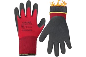 LOCCEF 2 Pairs Winter Work Gloves for Men and Women, Freezer Gloves for Working Under Zero, Thermal Insulated, Super Grip (9/L)