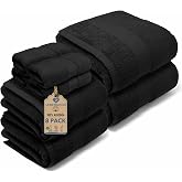 LEBENGOOD 8-Piece Cotton Bath Towel Set | 4 x 30 x 30 cm, 2 x 50 x 90 cm, 2 x Large 70 x 140 cm, 500 g/m&sup2;, Oeko Tex Certified