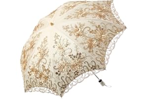 LCY Sonnenschirm Regenschirm,Regenschirm Uv-Schutz,Damen Spitze Sonnenschirm Brautschirm Taschenschirm