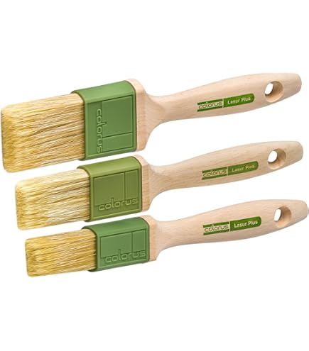 Kolorat Flachpinsel Set 3 Stück - 40mm Breite Für Lack, Lasur & Wandfarbe