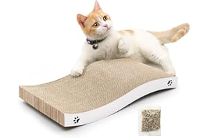 COCHING Cat Scratching Board, Durable Scratch Pad, Corrugated Cardboard Cat Scratcher for Indoor Cats, Heavy Duty, Double-Sided Usability, Recyclable with Catnip