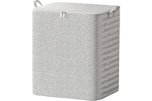 QZQZ Grand Sac de Rangement Pliable Bag Rangement Vêtements Déménagement Rangement pour Couette en épais Sac de Rangement sous Lit pour Couvertures Vestes Édredons (220L, Gris)