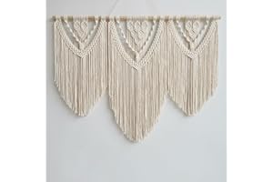 Ordeluxe Macramè 110cm x 82cm Arazzo da Parete Boho, Grande, Fatto a Mano, Decorazione Murale per Camera da Letto, Decorazione da Balcone, Regalo per Donne