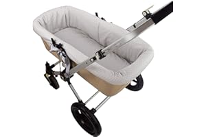 Nenel Cubre capazo de piqué de topitos + sábana Bajera - Funda Universal capazo Acolchada + Bajera – Cubierta capazo (Gris)