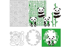 GLOBLELAND 3 Pezzi Fustelle Panda Metallo Taglio Muore Panda Taglio Muore Stencil Modello Fustelle in Metallo per Stencil in Metallo per Carta Scrapbooking Decor