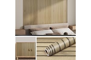 Livelynine Papel Pintado 3D Pared Dormitorio Salon Moderno Skandi 40CMx5M Lavable Papel Pintado Autoadhesivo Tablones de Madera Pared Habitacion Pasillo Vinilo Adhesivo Muebles Madera Armarios