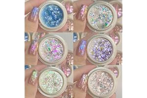 GZSYY Flake Nail Glitter Pailletten Glitzer Holographische Pailletten 6PCS Flocken Pailletten Nagel Laser Holographic Nail Powder