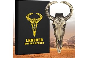 LKKCHER Regalos de calavera de vaca, abridor de botellas de cerveza de calavera de toro, regalo hombres, ideas regalo hombres papá marido hijo él, regalo cumpleaños hombres, Regalos Navidad (Bronce)
