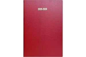 PRECIOUS LONDON Precious 2025-2026 A4 Day to a Page Academic Diary Hard Back case Bound mid Year Diary Student Teacher Planner Organiser (Red)