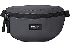 Larkson Marsupio Donna e Uomo Grigio - Finn - Cintura Borsa a Tracolla per Festival e Sport - Piccolo Bum Bag Borsellino da Viaggio - Idrorepellente
