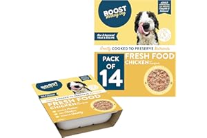 BOOST Pet Food Working Dog Chicken Meal - Frozen Fresh Wet Dog Food for Adult Dogs, Grain Free, Made with 70% Chicken, Complete Nutritional Meal for Pets, No Preservatives - 14 x 400g