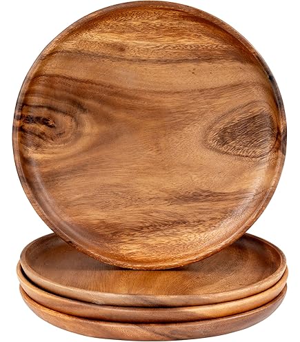 Marai Home Round Plates Acacia Wood Wooden Rustic Sturdy Plate - TikTok Shop Philippines - View #9