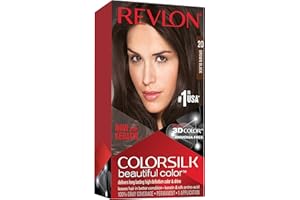 Revlon ColorSilk Beautiful Color Hair Color, Colorazione Permanente Fai-Da-Te A Casa, Senza Ammoniaca, 100% Copertura Dei Bianchi, Arricchita Con Cheratina, 20 - Castano Nero