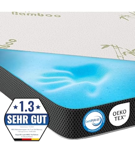 MKS Surmatelas 2 En 1 En Mousse Gel 220 X 200 Cm Avec H3 Et
