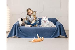 Loiion Gatto Divano, Copridivano Mobili Protector, Copridivani Impermeabile Resistente Alle Macchie E Ai Graffi per Cani e Gatti, Animali, Blu Marino, 380x180cm