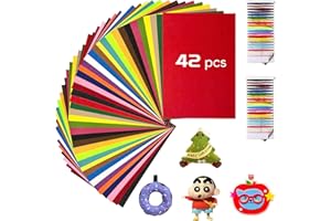 HXJDAM 42 sztuki, 21 kolorów, filc do majsterkowania, 20 x 30 cm, filc, do majsterkowania, filcu poliestrowego, do majsterkowania (2 sztuki w każdym kolorze), z akcesoriami do majsterkowania