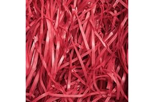 JEEMOOTOWN 500g Carta Tagliuzzata per Regali - Rosso - Paglia per Cesti - Ideale Paglia Confezioni per Scatole Regalo