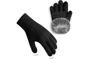ineepor Guantes Termicos Niño de Alpaca con Forro Polar Guantes Invierno Niños y Niñas Doble Capa Cortaviento y Calientes Forro Polar Punta Táctil para 3 a 12 Años