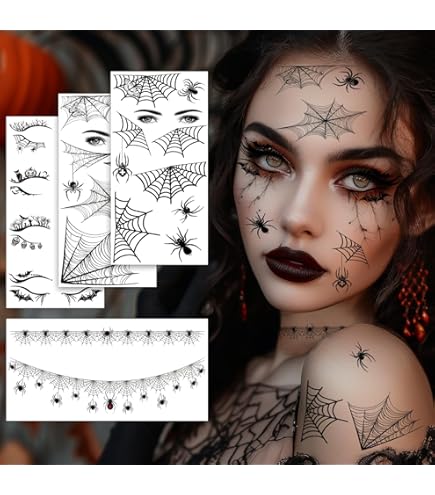 Autocollant De Tatouage Temporaire, Motif D'araignée, Amovible, étanche