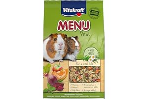 Vitakraft Menu Vital, alimento para cobayas, con manzana, con calabaza, con remolacha, enriquecido con hierbas, sin azúcar añadido ni cereales (1x 5kg)