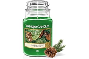 Yankee Candle bougie parfumée Sapin baumier et cèdre | Format jarre | Bougie longue durée jusqu’à 150 heures de combustion |Cadeaux parfaits pour les femmes