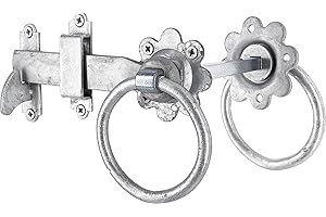 IRONTITE® Ring Gate Latch, Heavy Duty Gate Latch for Wooden Gates, Auto Garden Gate Latch Ideal for Keeping Garden Gates and Doors Shut, Opened from Either Side of Gate (Galvanised)