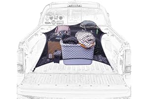 SENYAZON Filet de chargement très élastique, double organiseur en maille pour lit de camion, adapté pour les charges légères quotidiennes de camions, 1,2 x 1,2 m, extensible jusqu'à 2,1 x 2,1 m (double couche)