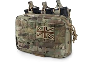 WYNEX Tactical Mag Admin Pouch, Molle Utility Tool Pouch Medical EMT Organizer with Triple Stacker Magazine Holder for M4 M16 Patch Included